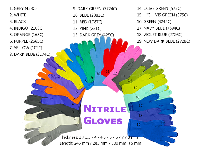 SAFINA GLOVE (GLOVE ASIA) | Nitrile Dispoable Gloves - 19 color SAFINA GLOVE (GLOVE ASIA) | Nitrile Dispoable Gloves - 19 colors
